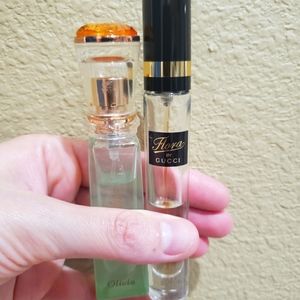 Parfume set sold as is. Flora Gucci and Ted Baker Olivia sweet treats.